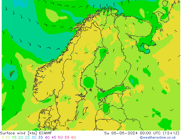 Bodenwind ECMWF So 05.05.2024 00 UTC