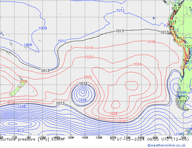 Surface pressure ECMWF Tu 07.05.2024 06 UTC