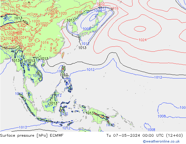 pression de l'air ECMWF mar 07.05.2024 00 UTC