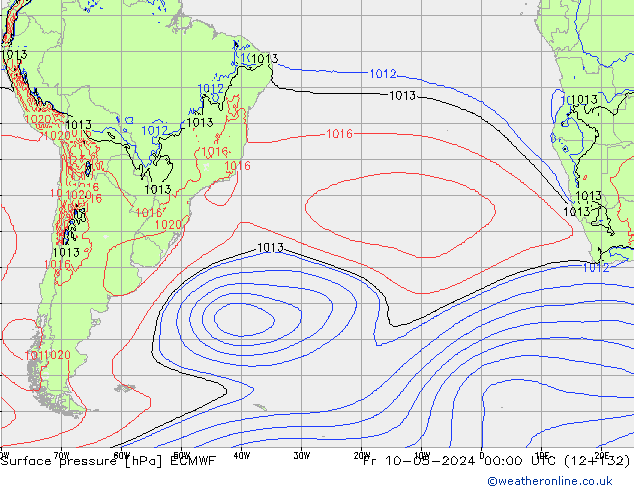 Surface pressure ECMWF Fr 10.05.2024 00 UTC