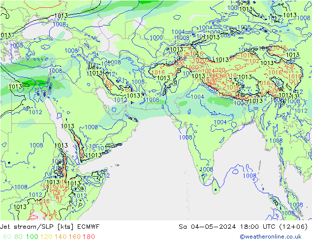 Jet stream ECMWF Sáb 04.05.2024 18 UTC