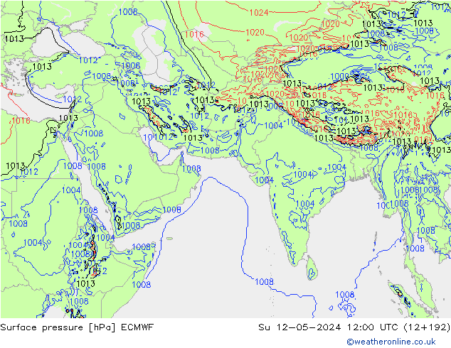 Yer basıncı ECMWF Paz 12.05.2024 12 UTC