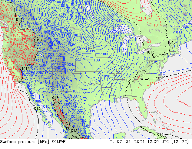 Luchtdruk (Grond) ECMWF di 07.05.2024 12 UTC