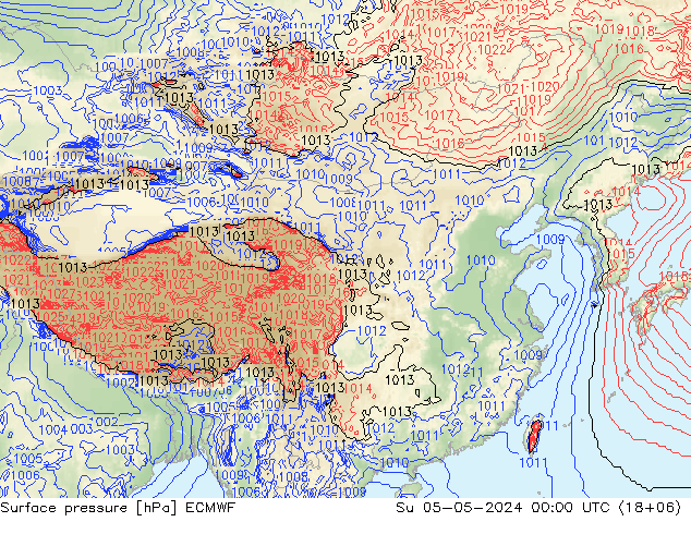 地面气压 ECMWF 星期日 05.05.2024 00 UTC