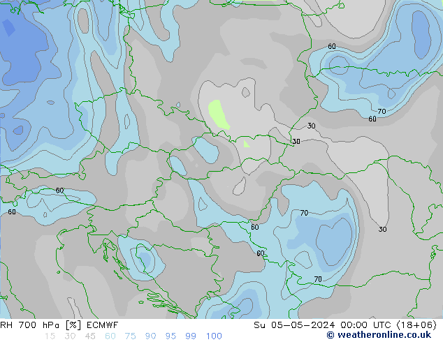 RH 700 hPa ECMWF Su 05.05.2024 00 UTC