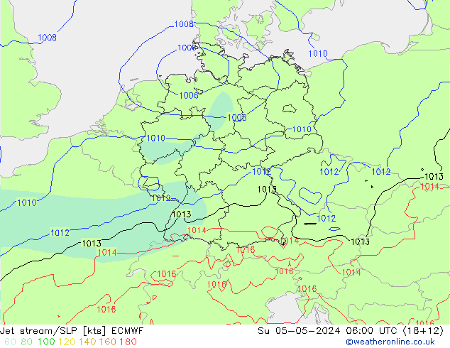 Polarjet/Bodendruck ECMWF So 05.05.2024 06 UTC