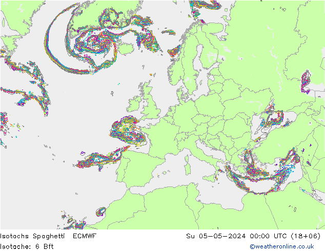Isotachen Spaghetti ECMWF So 05.05.2024 00 UTC