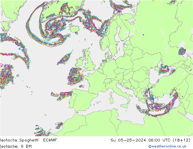 Isotachen Spaghetti ECMWF So 05.05.2024 06 UTC