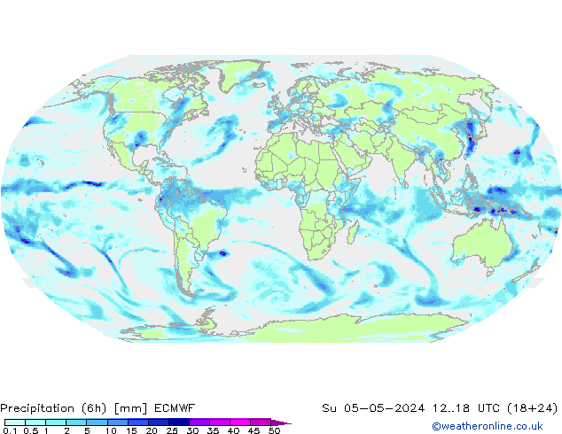 Nied. akkumuliert (6Std) ECMWF So 05.05.2024 18 UTC