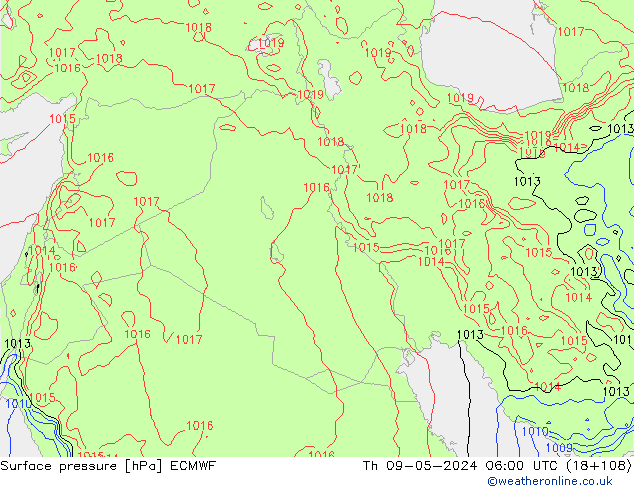 Surface pressure ECMWF Th 09.05.2024 06 UTC