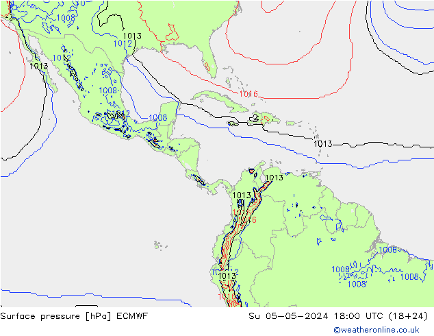 Surface pressure ECMWF Su 05.05.2024 18 UTC