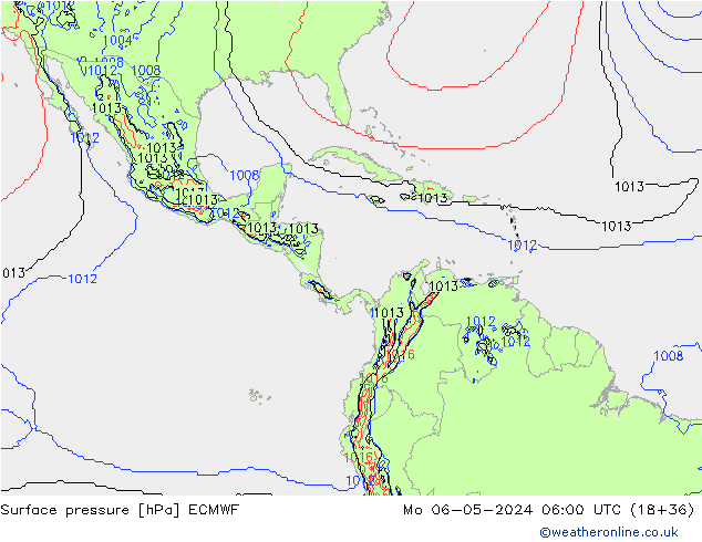 Yer basıncı ECMWF Pzt 06.05.2024 06 UTC