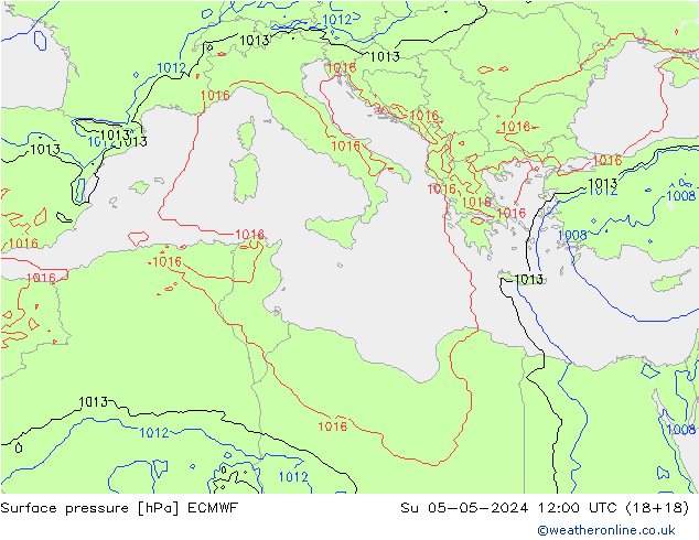 pression de l'air ECMWF dim 05.05.2024 12 UTC