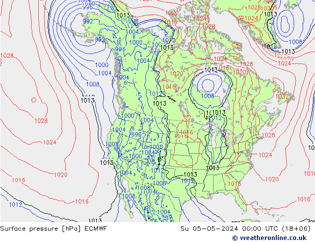 Luchtdruk (Grond) ECMWF zo 05.05.2024 00 UTC