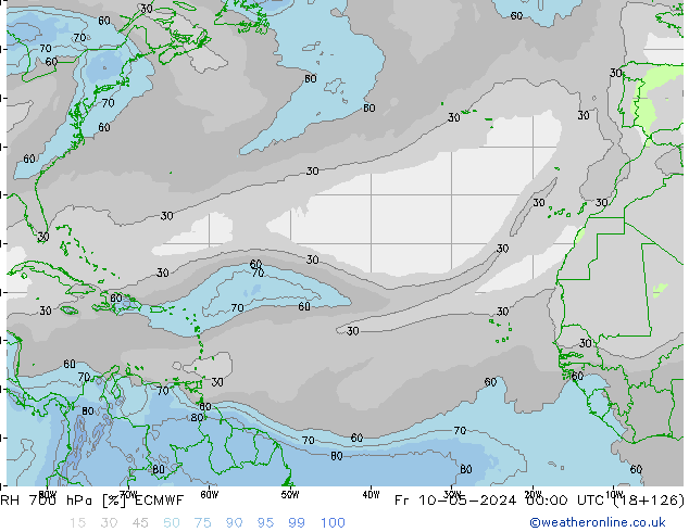 RH 700 hPa ECMWF Fr 10.05.2024 00 UTC