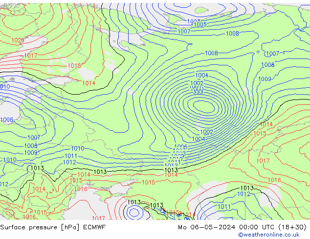 ciśnienie ECMWF pon. 06.05.2024 00 UTC