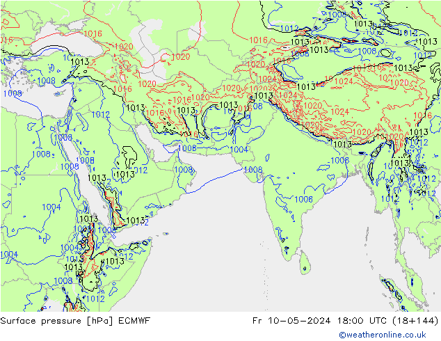 приземное давление ECMWF пт 10.05.2024 18 UTC