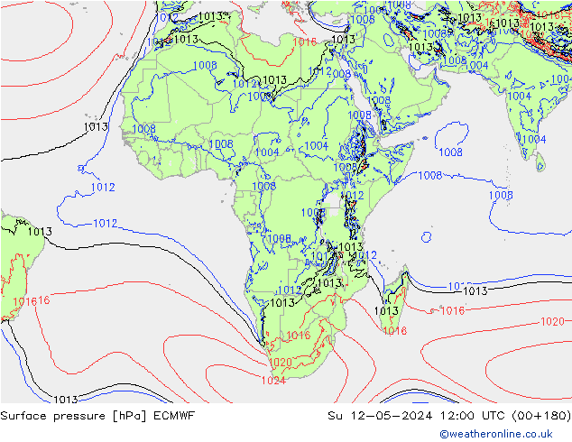 pression de l'air ECMWF dim 12.05.2024 12 UTC