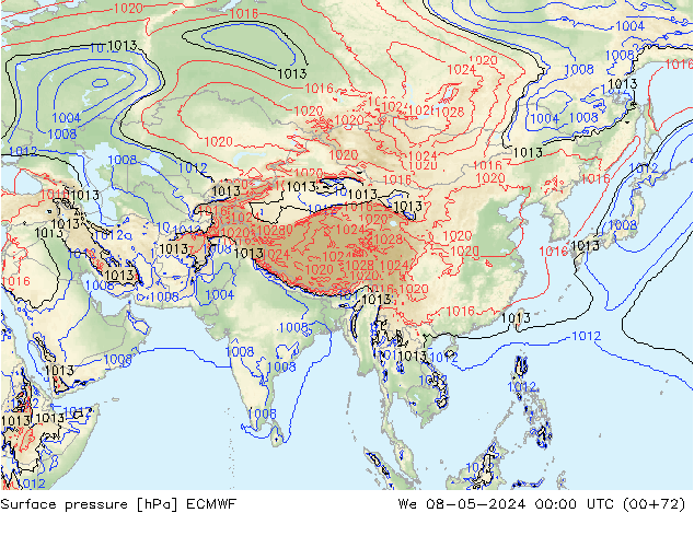 Yer basıncı ECMWF Çar 08.05.2024 00 UTC