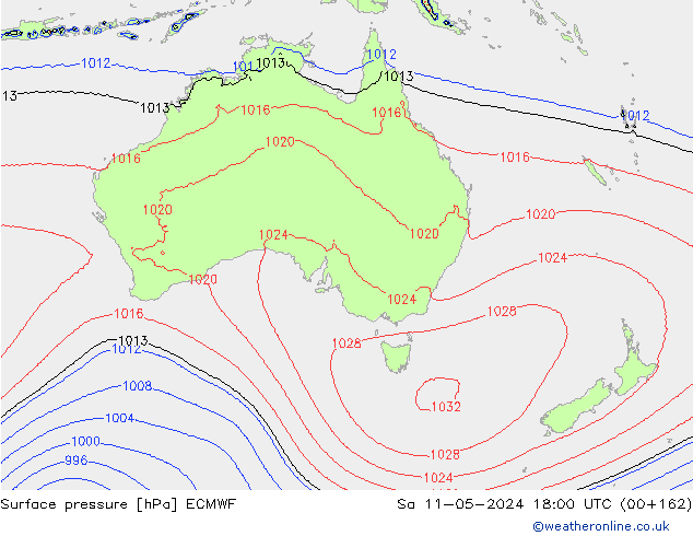 приземное давление ECMWF сб 11.05.2024 18 UTC