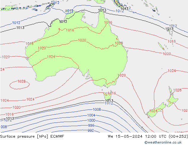 Luchtdruk (Grond) ECMWF wo 15.05.2024 12 UTC