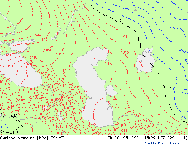 pression de l'air ECMWF jeu 09.05.2024 18 UTC