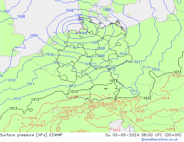 地面气压 ECMWF 星期日 05.05.2024 06 UTC