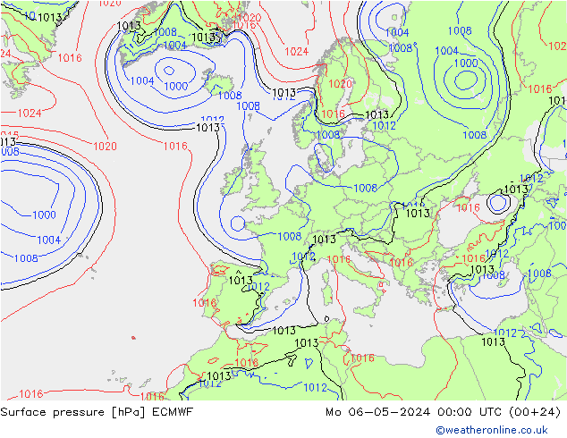 приземное давление ECMWF пн 06.05.2024 00 UTC