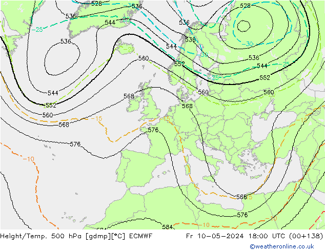 Géop./Temp. 500 hPa ECMWF ven 10.05.2024 18 UTC