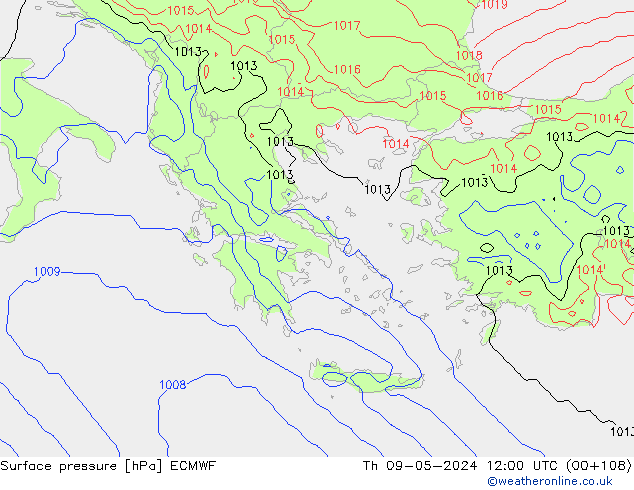 pression de l'air ECMWF jeu 09.05.2024 12 UTC