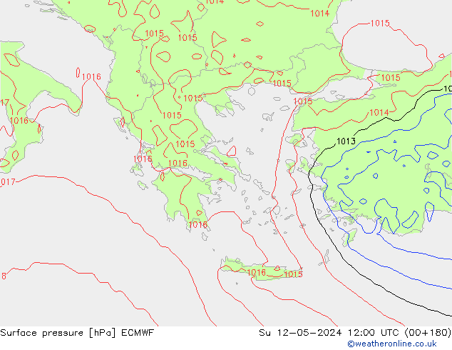 Yer basıncı ECMWF Paz 12.05.2024 12 UTC