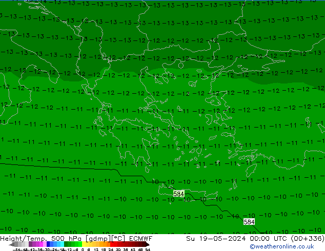 Yükseklik/Sıc. 500 hPa ECMWF Paz 19.05.2024 00 UTC