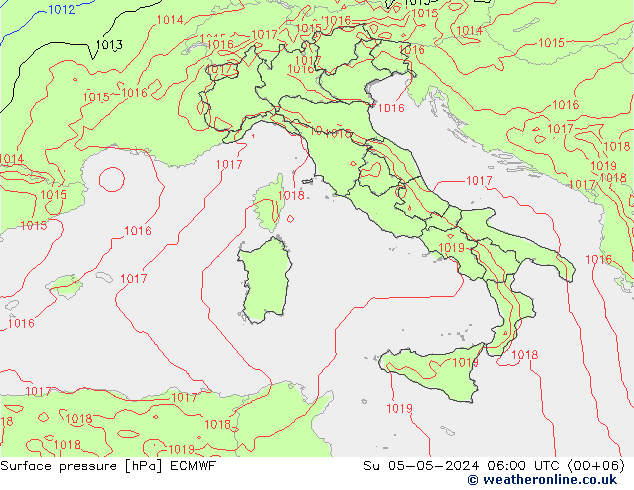 pression de l'air ECMWF dim 05.05.2024 06 UTC