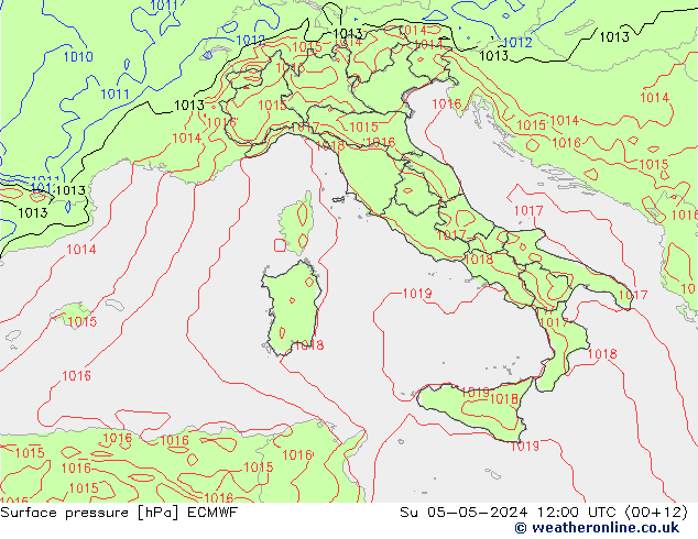 Surface pressure ECMWF Su 05.05.2024 12 UTC