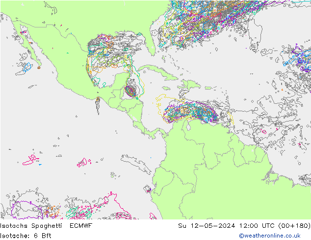 Isotachs Spaghetti ECMWF  12.05.2024 12 UTC