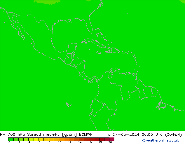 RV 700 hPa Spread ECMWF di 07.05.2024 06 UTC
