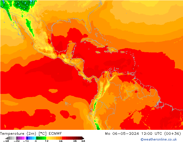 карта температуры ECMWF пн 06.05.2024 12 UTC
