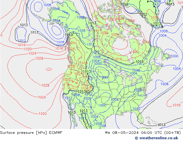 приземное давление ECMWF ср 08.05.2024 06 UTC