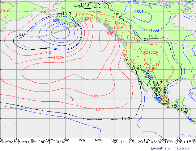 приземное давление ECMWF сб 11.05.2024 06 UTC