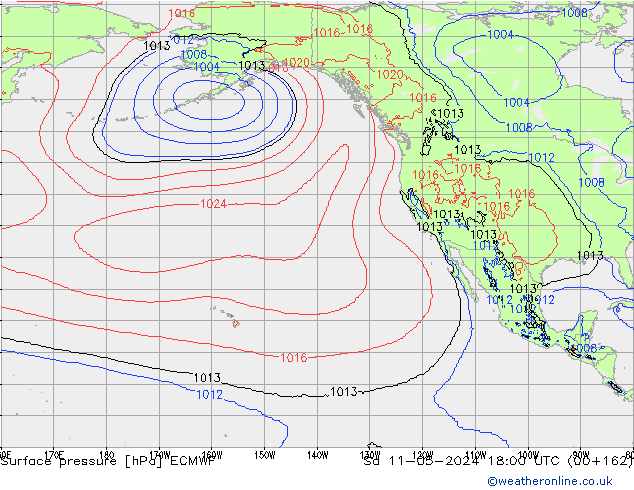 Pressione al suolo ECMWF sab 11.05.2024 18 UTC