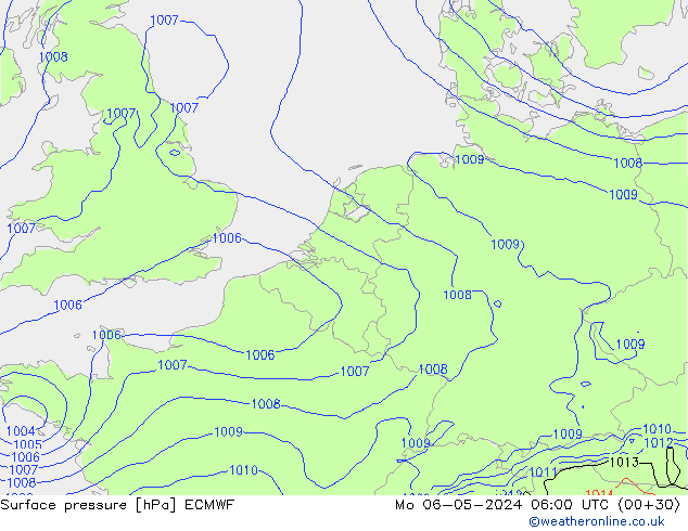 Luchtdruk (Grond) ECMWF ma 06.05.2024 06 UTC
