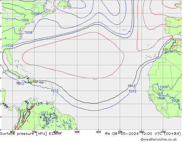 ciśnienie ECMWF śro. 08.05.2024 12 UTC