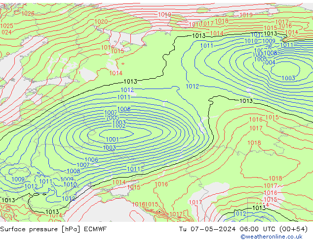 Presión superficial ECMWF mar 07.05.2024 06 UTC