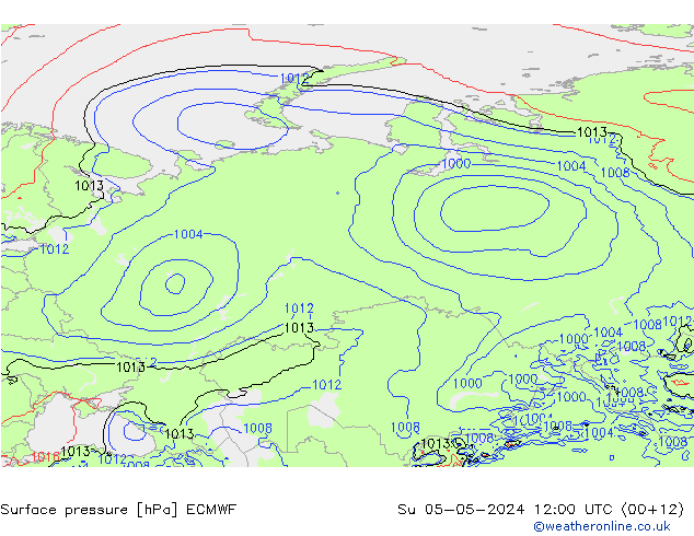 Luchtdruk (Grond) ECMWF zo 05.05.2024 12 UTC