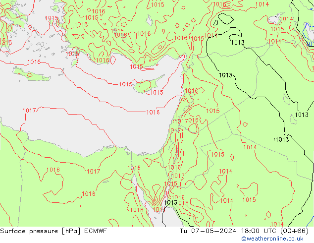 приземное давление ECMWF вт 07.05.2024 18 UTC