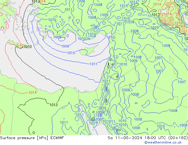 Bodendruck ECMWF Sa 11.05.2024 18 UTC