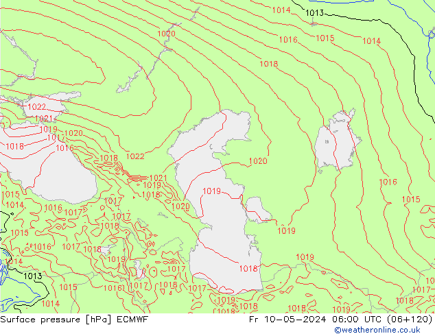 Bodendruck ECMWF Fr 10.05.2024 06 UTC