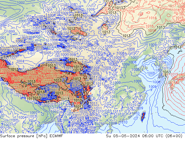 地面气压 ECMWF 星期日 05.05.2024 06 UTC