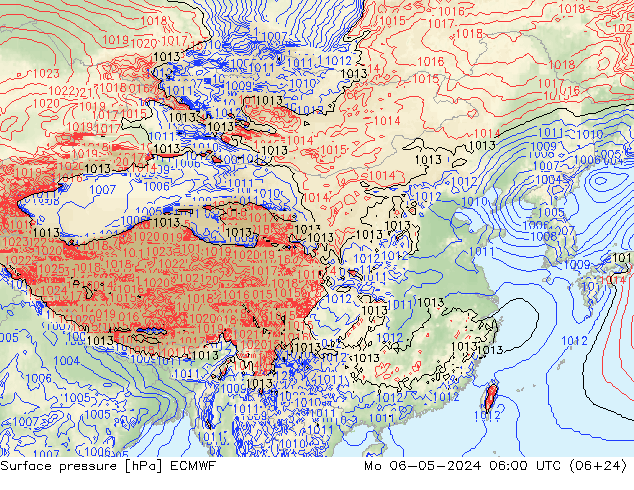 地面气压 ECMWF 星期一 06.05.2024 06 UTC