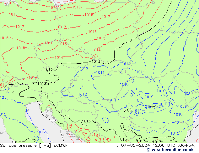 Yer basıncı ECMWF Sa 07.05.2024 12 UTC